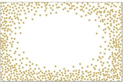FirstDawn "Gold Confetti 24 Sheet Reusable Premium Paper Stock Placemats in Resealable Storage Bag Made in The USA 17"" x 11"""