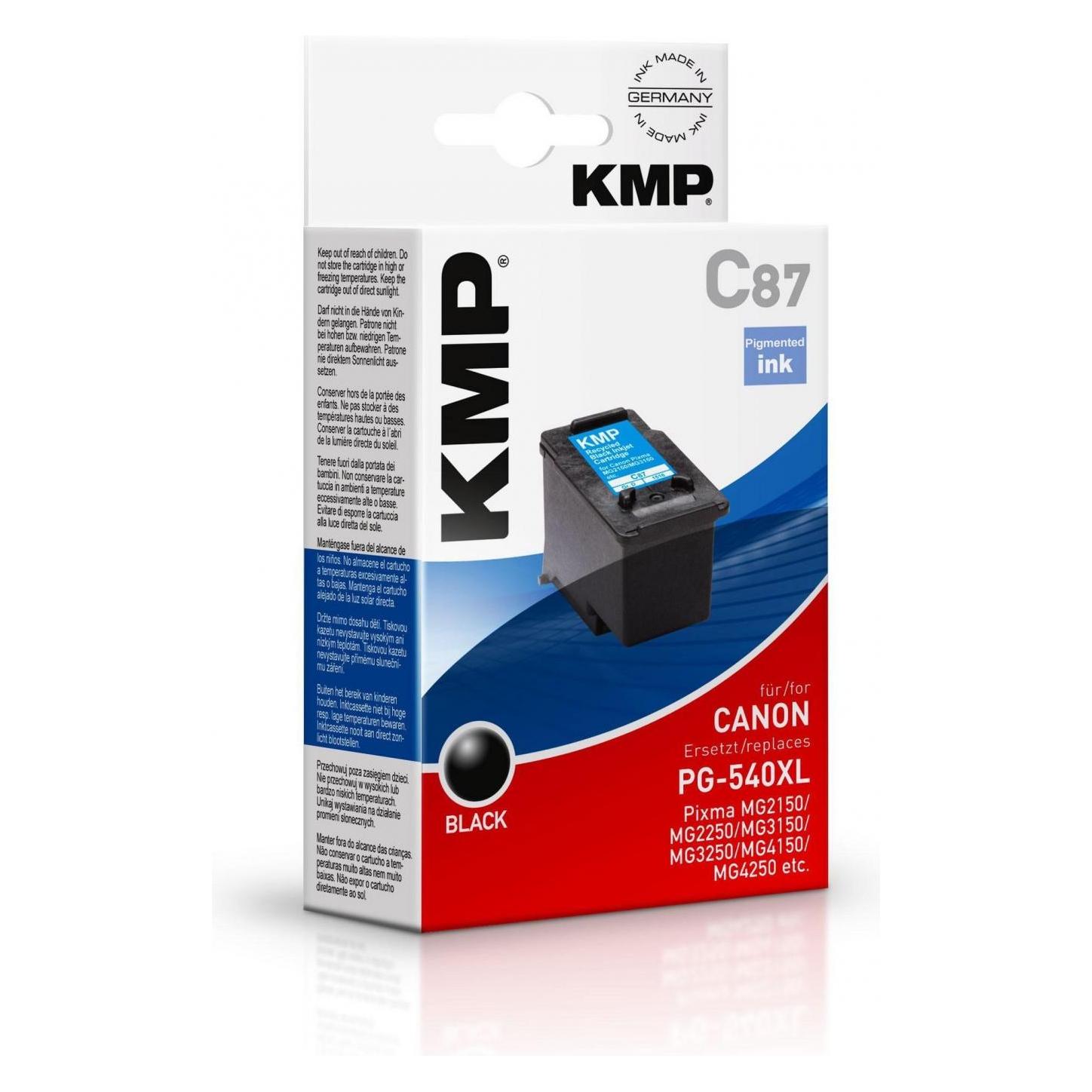 KMP C87 Tintenpatrone kompatibel mit Canon PG-540 XL (BK) (1516,4001)