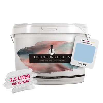 Wand- und Deckenfarbe A.S. CRÉATION "THE COLOR KITCHEN", blau (tck3003 soft sky), 2,5 l 2,5ml, Farben, seidenmatt, für Wohnzimmer Schlafzimmer Flur Küche, Blautöne