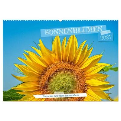 Sonnenblumen - ein ganzes Jahr voller Sonnenschein (Wandkalender 2027 DIN A2 quer), CALVENDO Monatskalender