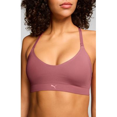 Sport-Bustier PUMA "PUMA WOMEN 3D KNIT SPORT TRIANGLE TOP 1P", Damen, Gr. XXL, N-Gr, rosa (dusty pink), Feinstrick, Obermaterial: 89% Polyamid, 11% Elasthan, BHs, wendbare und verstellbare Träger für einen personalisierten Look