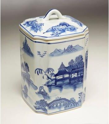 Orchard Creek Designs "8"" Porcelain Urn, Blue"