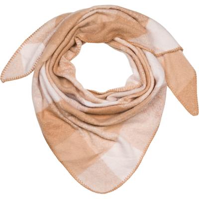 XXL-Schal STYLEBREAKER "Web Dreiecktuch Kariert", Damen, braun (hellbraun, beige), Obermaterial: 70% Viskose CV. 30% Wolle WO., Modisch, Modetücher