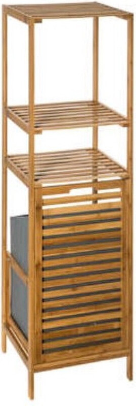 5five Mix n'Modul bamboe badkamerplank met wasmand, Natuurlijk, B/D/H: 35 x 32 x 118 cm