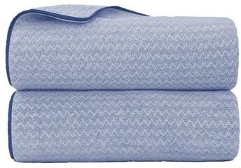 JML Highly Absorbent Chevron Fleece Bath Towel Set of 2 with Hanging Loops