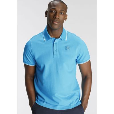 Poloshirt DELMAO "in vielen Sommer Farben Preis-Leistungs Bestseller", Herren, Gr. 5XL (72/74), türkis, Piqué, Obermaterial: 100% Baumwolle, unifarben, Basic, regular fit, Rippbündchen, Shirts, Trendige lockere Passform, immer perfekt gestylt...