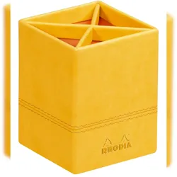 Rhodiarama Stifteköcher aus Kunstleder, 8x8x11cm - Narzisse 318916C