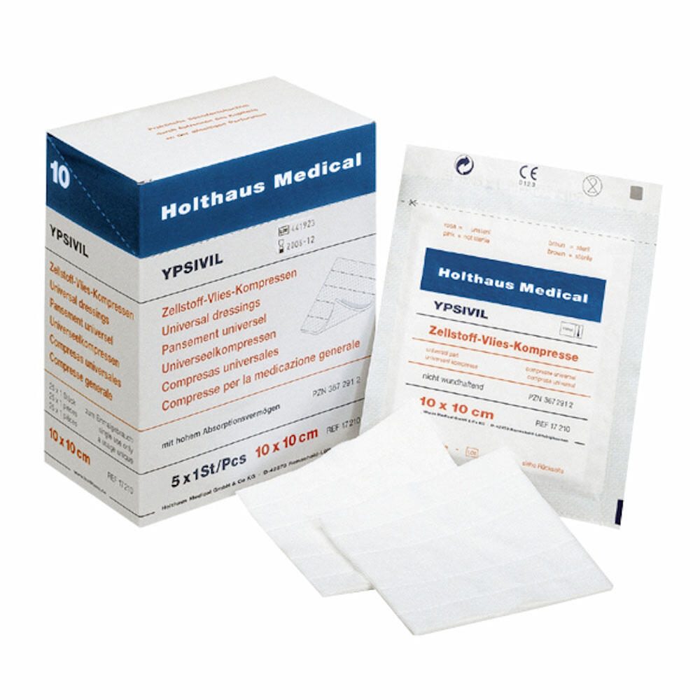 Holthaus Medical Kompressen 10 cm x 10 cm weiß 17230