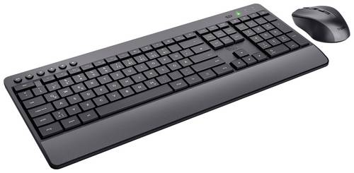 Trust Trezo Comfort Eco Funk Tastatur, Maus-Set Spritzwassergeschützt Deutsch, QWERTZ Schwarz