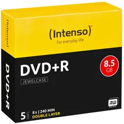 Intenso DVD+R 8.5GB, DL, 8x 8,5 GB DVD+R DL 5 Stück(e)