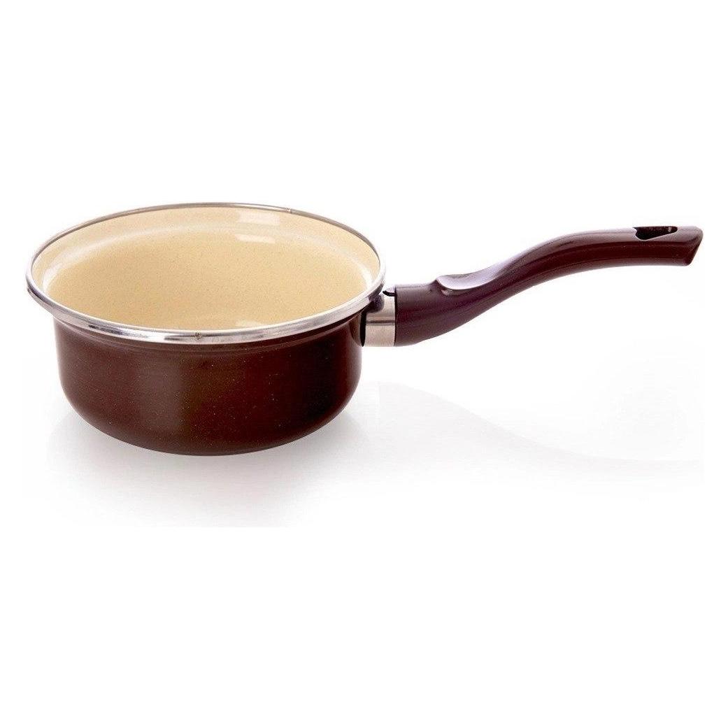 Emalia Pleszew Rondel emaliowany BROWN 14 cm, 620 ml (Kochtopf, Emaille) (64598646)