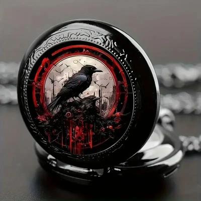 Uplift Picks Colorful Pocket Watch Retro Quartz Flip Necklace Vintage Style Pendant Watch 04