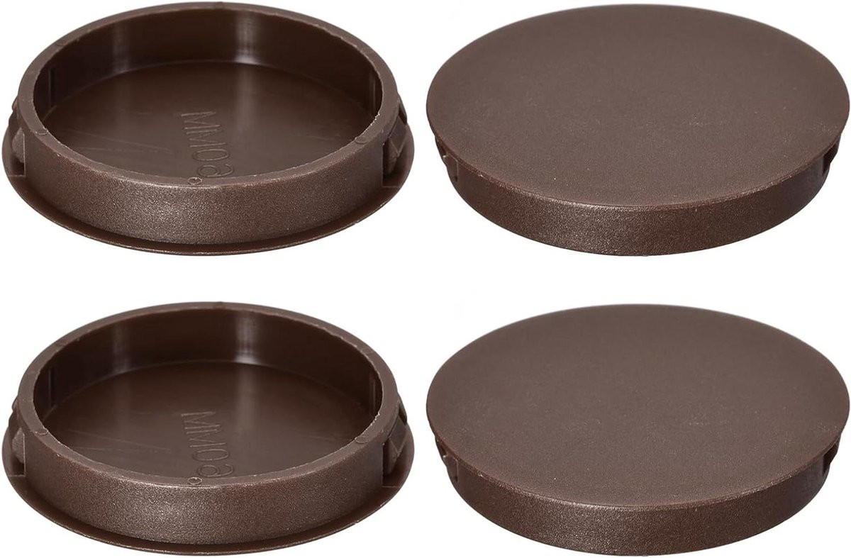 Bruine Plastic Gatstoppers - Inzetstukken Sluitdoppen voor Meubels - 60mm Diameter