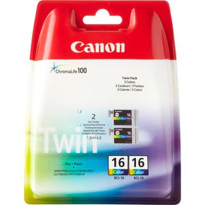 Canon BCI-16 C 2x color 2x 7,5ml 75 Seiten Tinte, 2 Stück