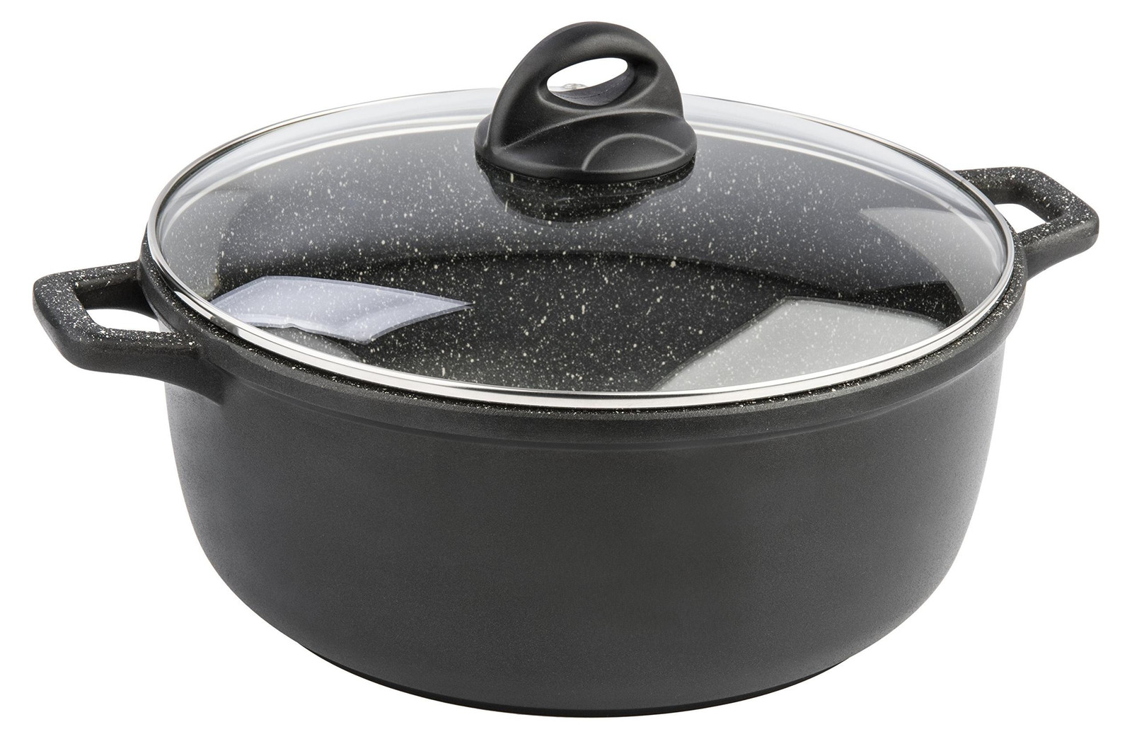 Barazzoni kookpan met twee handgrepen en deksel, diameter: 28 cm, aluminiumgietsel met 5-laags Marmotech coating, Made in Italy