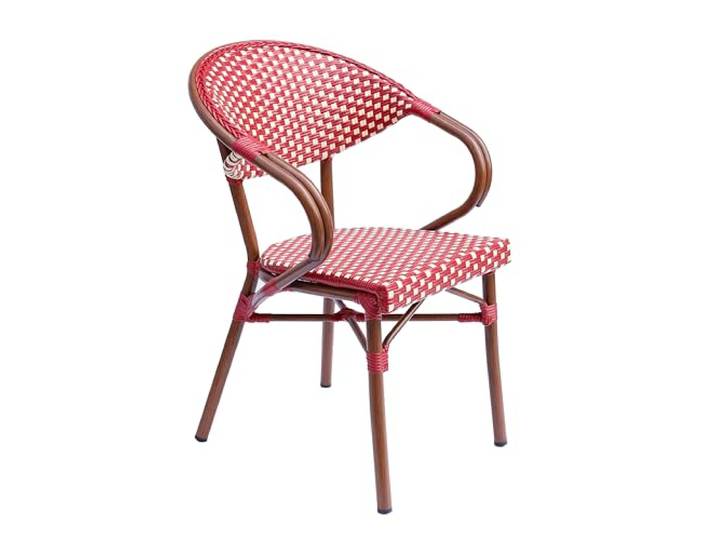Oviala Bistrostuhl Pariser aus Aluminium, Rot