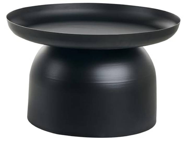 Beliani Couchtisch Metall rund schwarz modernes Design Torrens