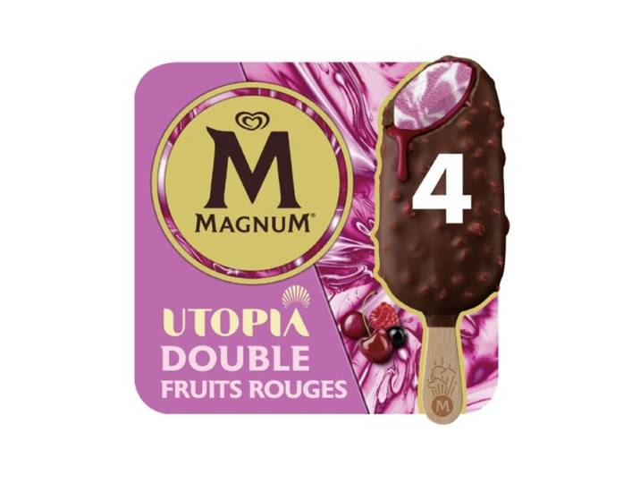 MAGNUM Glace Bâtonnet Double Fruits Rouges x4 284g
