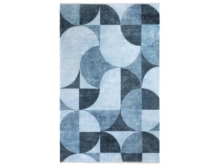 Tapis Moderne bleu 155x225 cm Tapis Boho Poils Courts Lavable Antidérapant