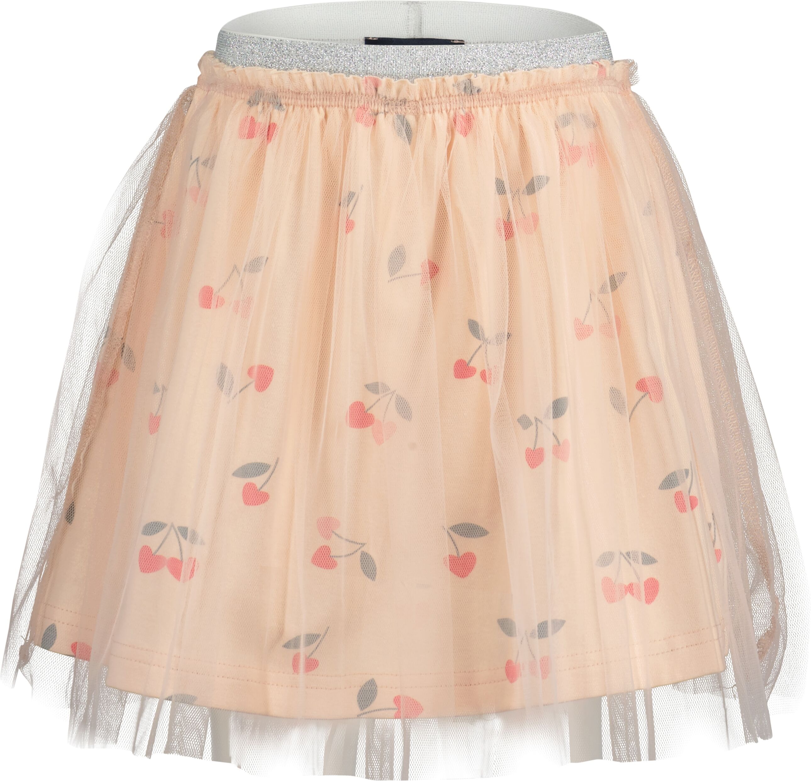 Tüllrock BLUE SEVEN, Mädchen, Gr. 122, beige (rosa), Jersey, Obermaterial: 95% Baumwolle, 5% Elasthan, bedruckt, Basic knieumspielend, Röcke Tüllrock rosa 122