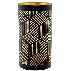 4 Kerzenhalter Ø 8 cm · 15 cm schwarz/gold `Santorini`
