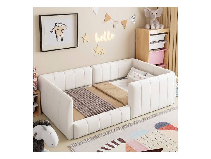 OKWISH Polsterbett Plattformbett (mit Sicherheitsgeländer, 1-tlg., 217x 102 x 54)