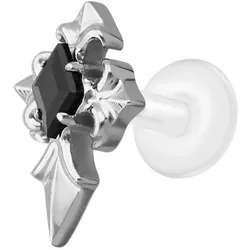 PTFE Labret mit Innengewinde + Titan-Aufsatz KREUZ