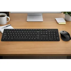 Neue Drahtlose Büromaus Triadyn ALYA Tastatur SKATHI und Maus GREIP 1600 DPI Schwarz