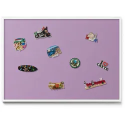 MAGNETTAFEL 100x70 cm Weißer Rahmen Pastelllila