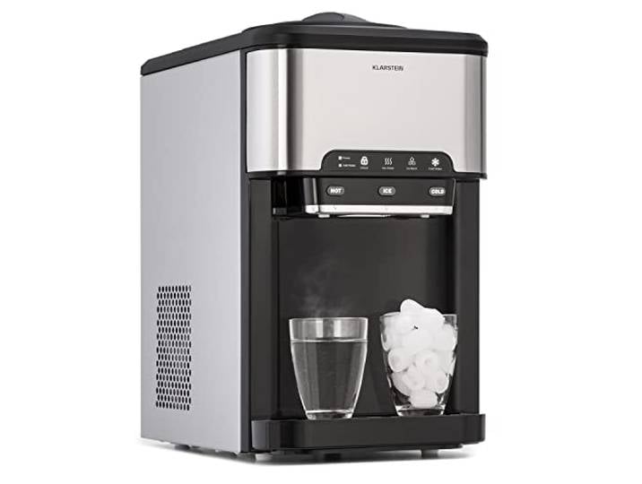 KLARSTEIN Machine a Glacons pour la Maison\, Capacité de 3L\, Fabrique Rapidement Jusqu'à 20kg Glacons\, Glaces Petits et Grands Glaçons en Forme Balles\, Autonettoyante\, Ice Maker Cuisine