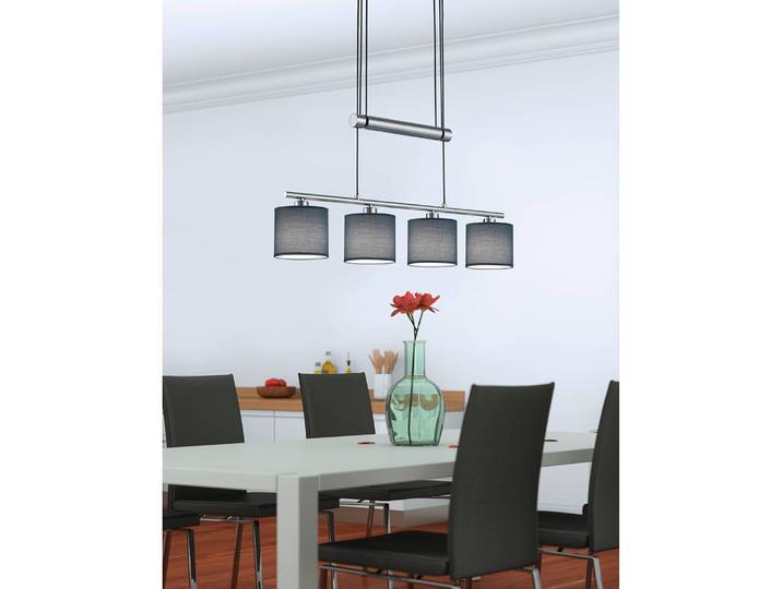 Suspension I 77 x 150 x 14cm Gris/Gris Tissu mélangé LED E14