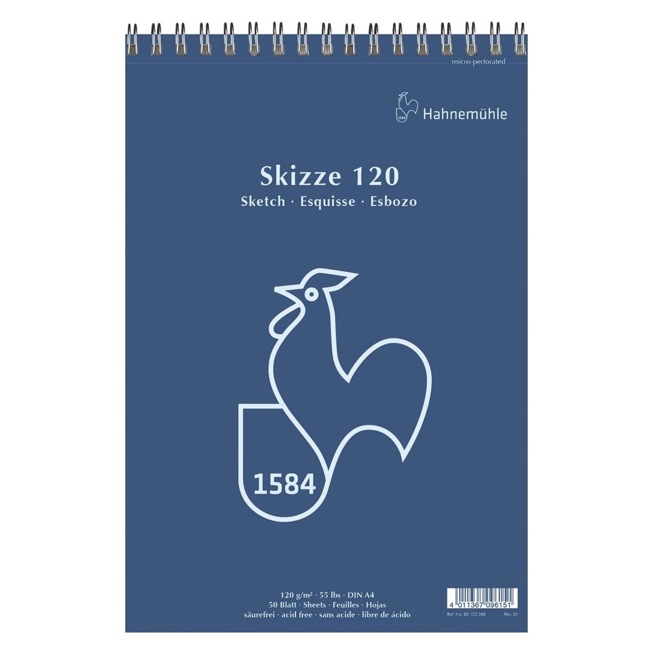 Hahnemühle Skizzenblock A4 120g 50BL hellweiss (A4, Blanko) (60 120 268)