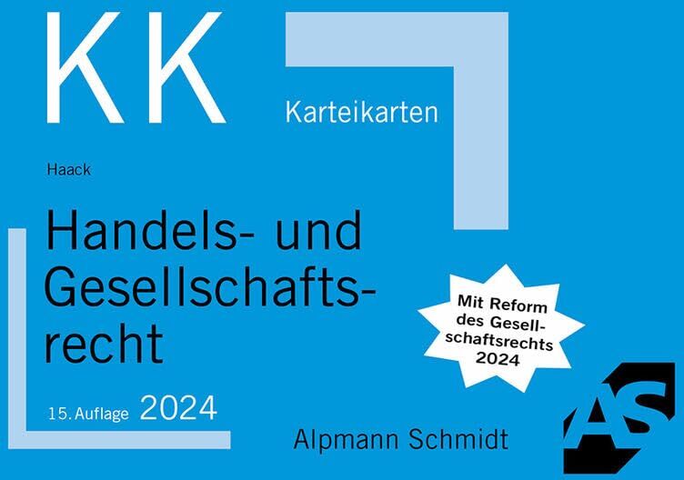 Claudia Haack - Karteikarten Handels- und Gesellschaftsrecht (Karteikarten Besondere Rechtsgebiete) - Preis vom 09.10.2026 07:28:09 h
