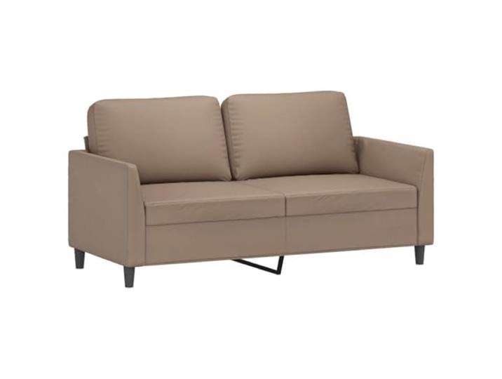 VIHHQGC 2-Sitzer-Sofa Cappuccino-Braun 140 cm Kunstleder Metallgestell Stabil, Schmutzabweisend, Pflegeleicht, Belastbar Bis 110 kg Pro Sitzplatz