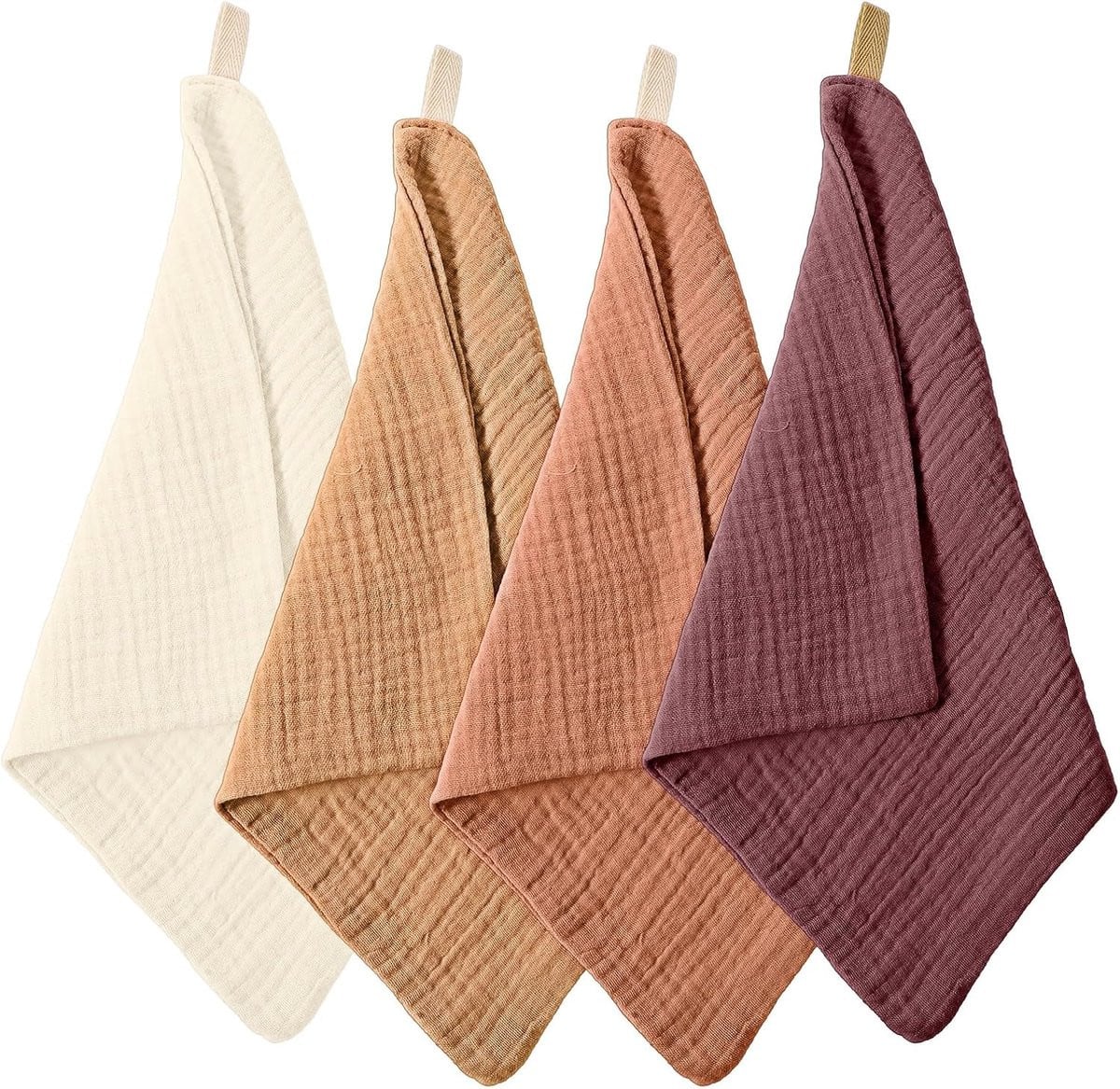 Thijox 4 Pack Herbruikbare Gezichtsdoeken - Zachte Absorberende Mousseline Make-up Remover Washandjes voor Volwassenen