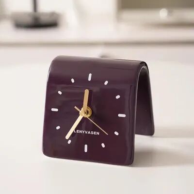 Daily Discovery Modern Ceramic Desk Clock Silent Table Clock For Bedroom Living Room Office Home Decor bright Purple