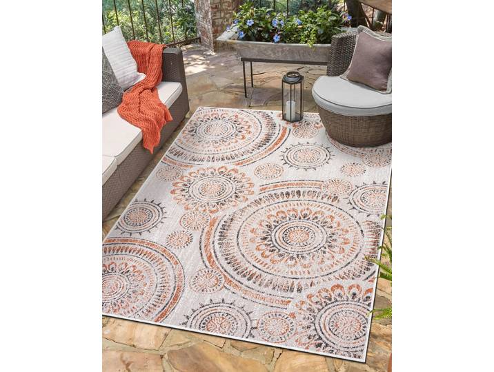 Outdoor-Teppich Echo Beige/Schwarz Mischgewebe 80 x 150cm