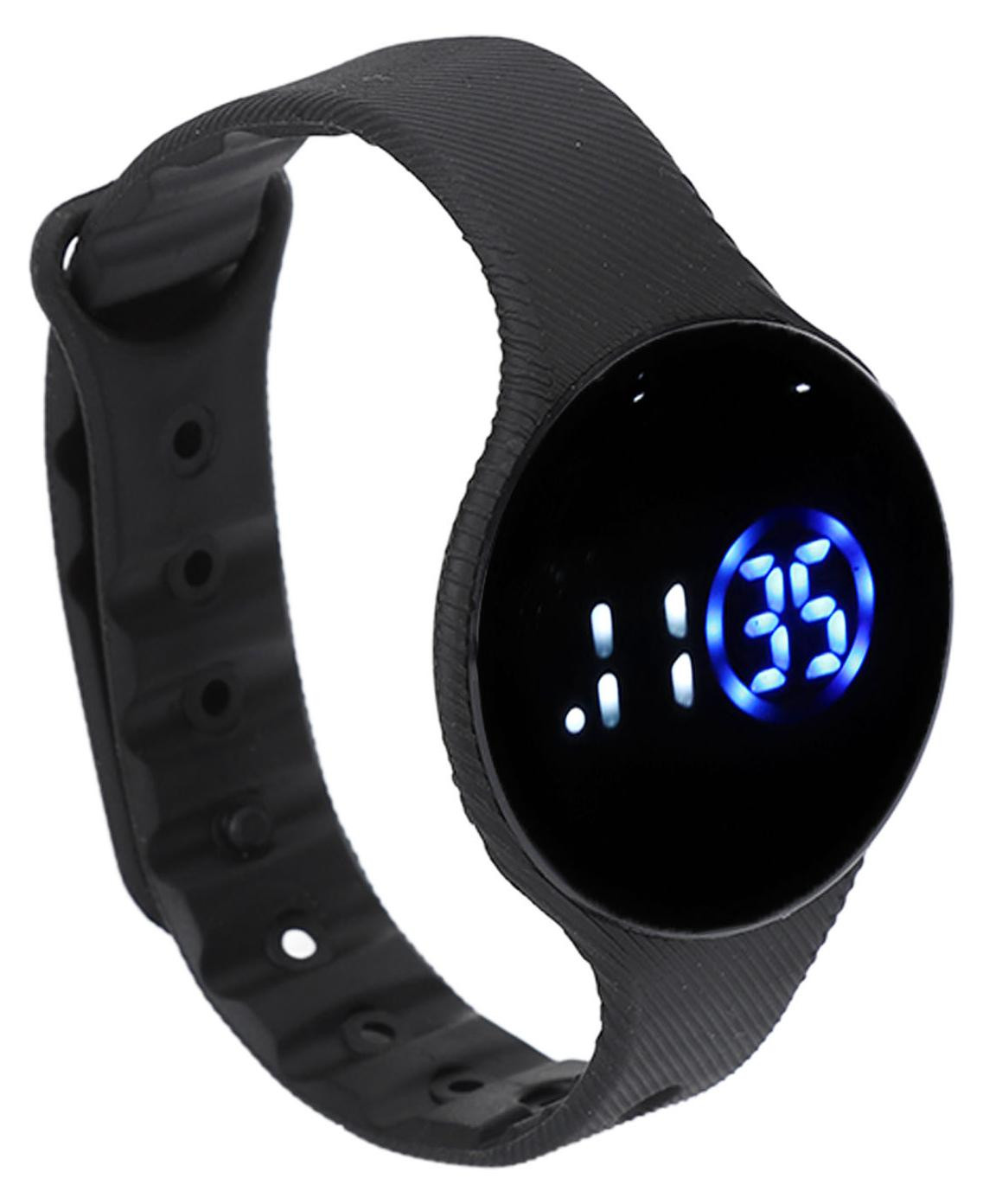 Gistuch Kinder digitaal horloge - Zwart - Waterdicht met LED-display en siliconen band