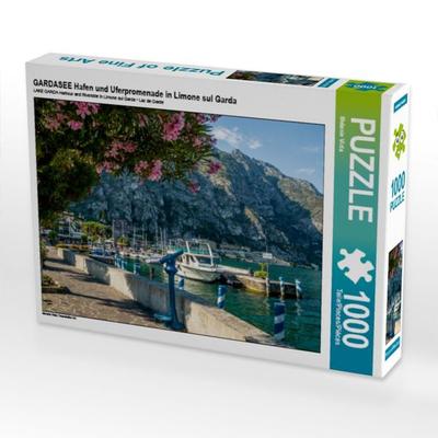 CALVENDO Puzzle GARDASEE Hafen und Uferpromenade in Limone sul Garda | 1000 Teile Lege-Größe 64x48cm Foto-Puzzle für glückliche Stunden