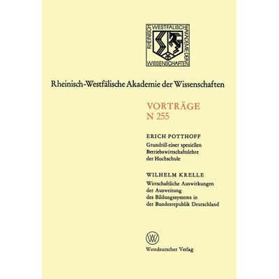 Natur-, Ingenieur- und Wirtschaftswissenschaften, Taschenbuch von Erich Potthoff, VS Verlag für Sozialwissenschaften, 978-3-531-08255-4