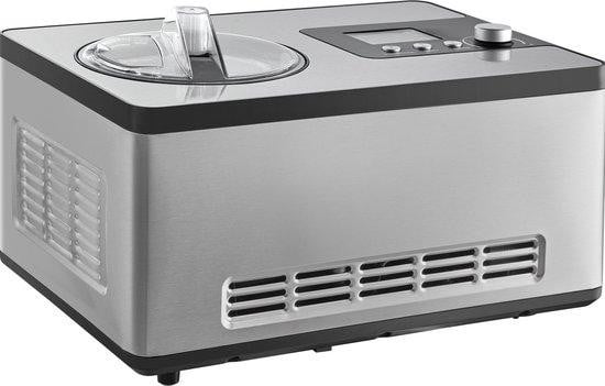 Automatische ijsblokjesmachine met compressor en LCD-display, roestvrij staal, zilver