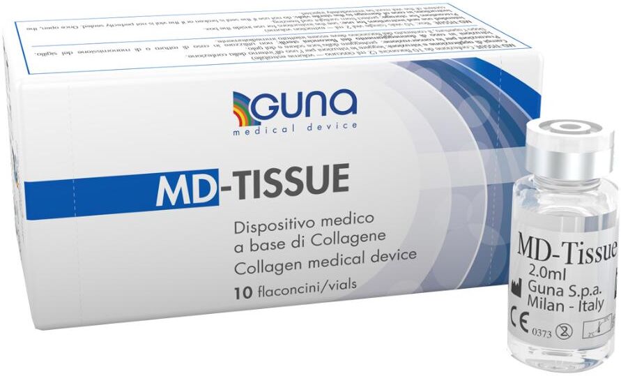 GUNA SpA Guna MD-Tissue 10 Flaconcini da 2ml - Dispositivo Medico a Base di Collagene per Rigenerazione Cutanea