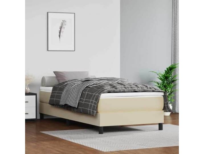 KTHLBRH Taschenfederkernmatratze Mittel Creme 80x200x20 cm Kunstleder Taschenfedern, Schaumstoff, mittelfest, Kunstleder, 80x200x20 cm, Creme