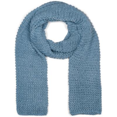 Strickschal STYLEBREAKER "Langer Strick Schal mit Wellen Strickmuster", Damen, blau (taubenblau), Obermaterial: 100% Polyacryl PAN., Modisch, Modetücher