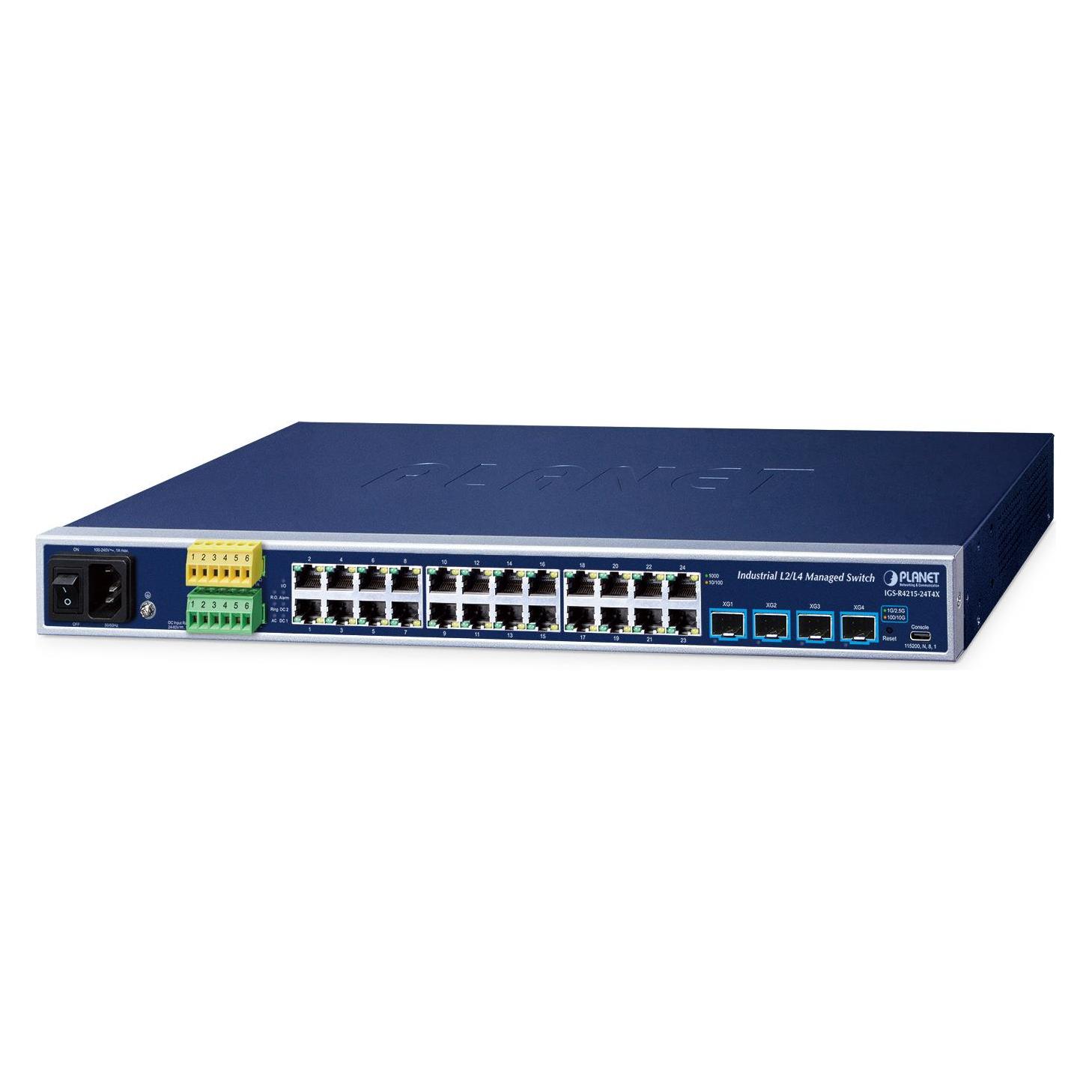 Planet Industrial L2+ 24-Port Managed Switch IGS-R4215-24T4X (24 Ports) (IGS-R4215-24T4X)