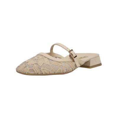 Pantolette PAUL GREEN "Paul Green Sandalen Leder/Textil", Damen, Gr. 39, Leder, beige, Leder, Textil, Schuhe Pantolette