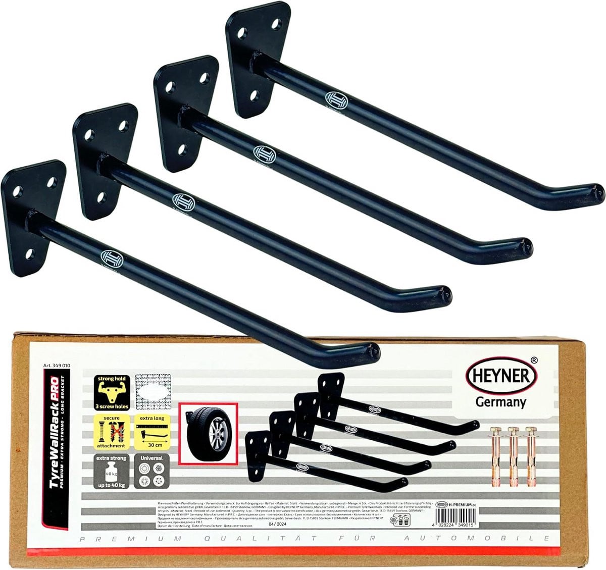 Set van 4 Heavy Duty Wielbanden voor Wandrek Garage Opslag