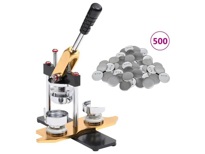 vidaXL Buttonmaschine mit 500 Button-Teilen 25 mm Drehstanze