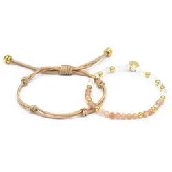 MONESSA Flex-Armband/ Makramee-Armband Edelsteine 2tlg.-Set
