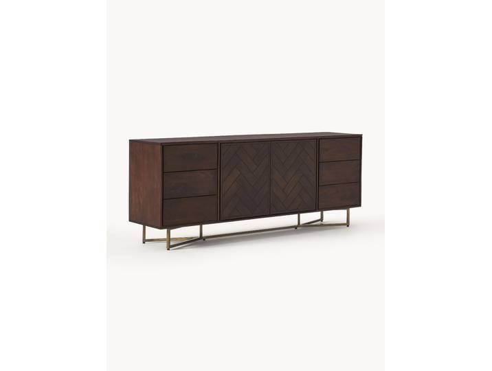 XL-Sideboard Luca aus Mangoholz mit Fischgrät-Muster